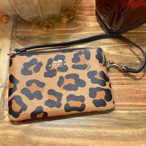 Coach tiger animal print wristlet
